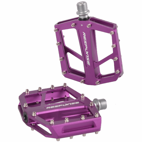 Pédales plates VTT-freeride RESPONSE 9/16" 7mm Alu violet