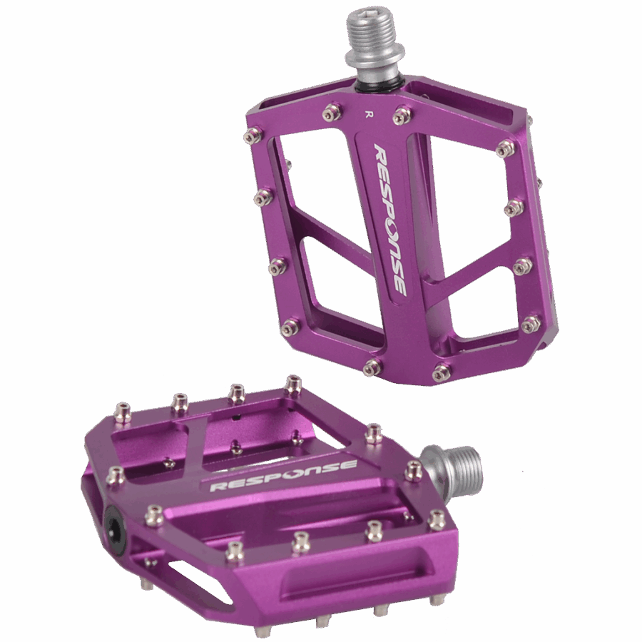 Pédales plates VTT-freeride RESPONSE 9/16" 7mm Alu violet
