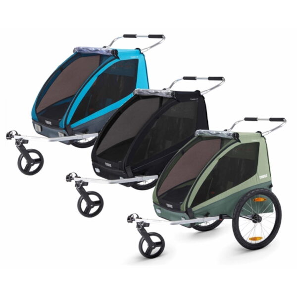 Remorque enfant THULE Coaster XT2 bleu (bike+stroll)